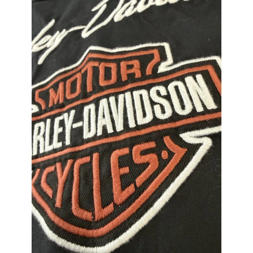 Harley Davidson Women's Short Sleeve Button Up Mechanic Style Shirt L 99023-23VW - Picture 12 of 13